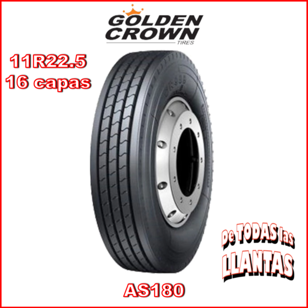 Llanta para camión Golden Crown AS180 11R22.5 TL 16 148/145L - Excelente tracción y durabilidad para rutas largas y mixtas."
