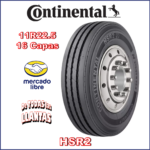 "Imagen de la llanta Continental HSR2 11R22.5 16C, diseñada para el eje direccional de camiones comerciales."