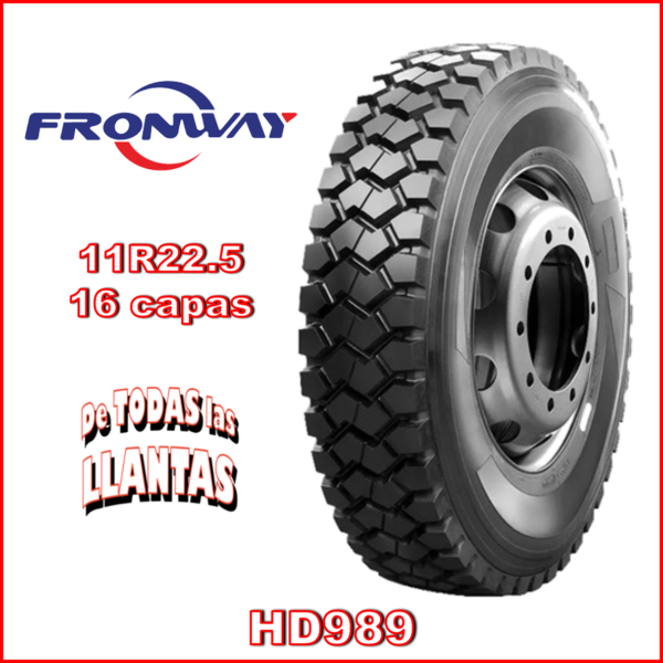 Llanta FRONWAY HD989 11R22.5 TL 16PR Off-Road para camiones.