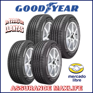 "Paquete de 4 llantas Goodyear Assurance. Conducción segura y cómoda con excelente tracción y durabilidad.""Aprovecha la promoción de 4 llantas Goodyear Assurance. Perfectas para un manejo seguro y confortable."