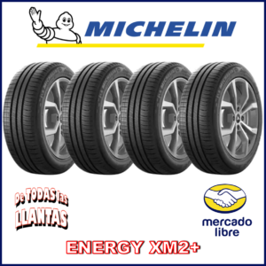 "Paquete de 4 llantas Michelin Energy XM2+. Excelente tracción, durabilidad y eficiencia para una conducción segura y cómoda."