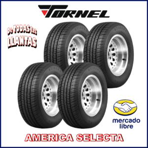 "Paquete de 4 llantas Tornel Selecta. Rendimiento confiable y durabilidad excepcional para una conducción suave y segura."