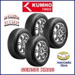 "Paquete de 4 llantas Kumho Sense KR26. Excelente tracción, durabilidad y rendimiento para una conducción segura y cómoda."