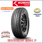 "Imagen de la llanta Kumho Ecowing ES31 P 205/55R16 91H, diseñada para un rendimiento ecológico y eficiente en vehículos de pasajeros."