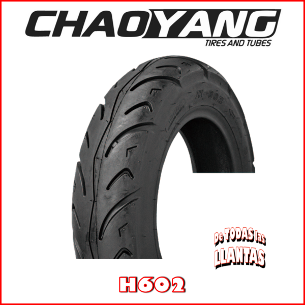 "Llanta de moto Chaoyang H602. Agarre excepcional y rendimiento superior en cada viaje."