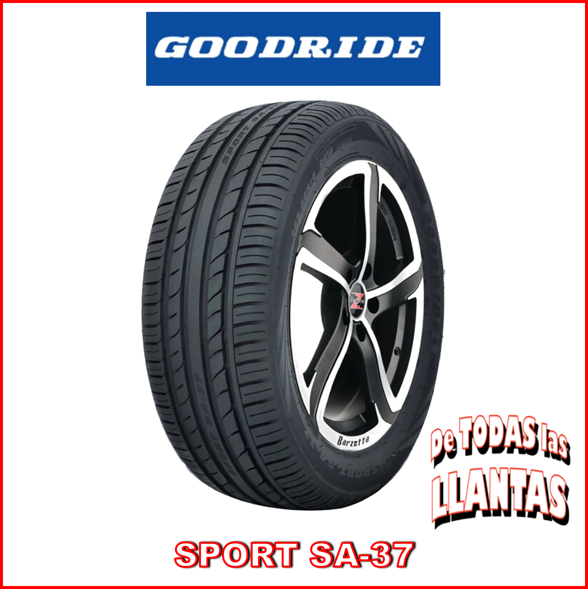 "Imagen de la llanta Goodride Sport SA-37 205/55R16 91V, diseñada para un rendimiento deportivo y una conducción segura."