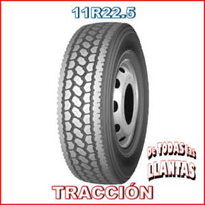 Llantas de camión 11R22.5 de tracción con diseño agresivo para máxima adherencia en terrenos difíciles.